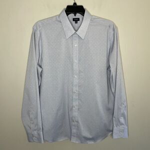 J.CREW Dress Shirt Mens XL Slim Blue Dot Button Up Point Collar BV488